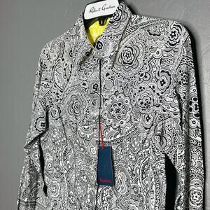 Robert Graham Black and White Printed Long sleeve